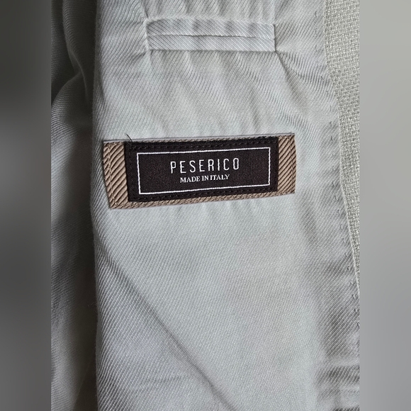 Peserico Men's Elegant Cream Wool/Silk/Linen Double Breasted Blazer - Picture 10 of 11